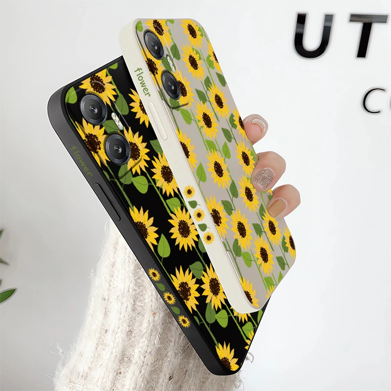 حافظة هاتف من السيليكون غير اللامع لهاتف انفينيكس هوت 50 برو بلس 30i 40i 20S 9 Play 12 12i 11 NFC نوت 30 50 غطاء مقاوم للصدمات على شكل زهرة