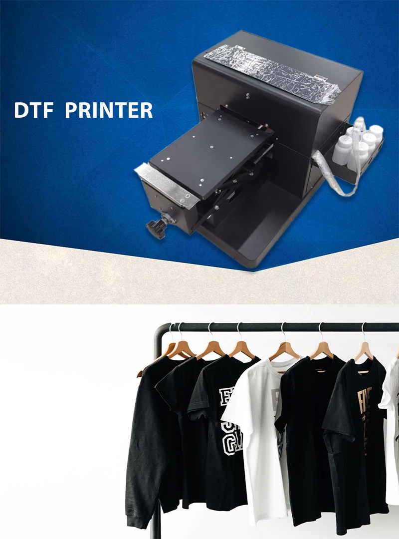 A4 Size DTF Flatbed Tshirt Printer PET Film Heat Transfer For Fabrics 6 Color With Free Ink