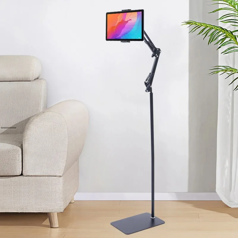 iPad Floor Stand, Adjustable Tablet Holder, Height Adjustable iPad Floor Stand Load Capacity 1.1-1.54lbs