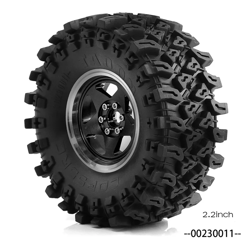 

CYGJ-4Pcs 136Mm Metal 2.2Inch Beadlock Wheel Rim Tire Set For 1/10 RC Crawler Car Axial SCX10 Wraith RR10 Capra TRX4 YK4082