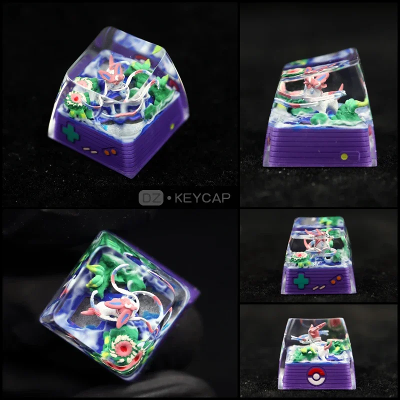 Imagem -03 - Dz-personalizado Resina Keycap Micro-translúcido Anime Sprite Teclado Mecânico Keycaps Acessórios Criativos Presente