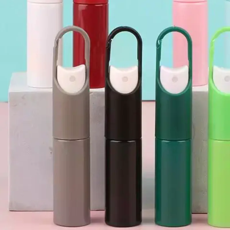 Portable Bottle With Spray Pump 20ml Mini Portable Refillable Fragrance Hand Sanitizer Alcohol Hook Empty Perfume Container