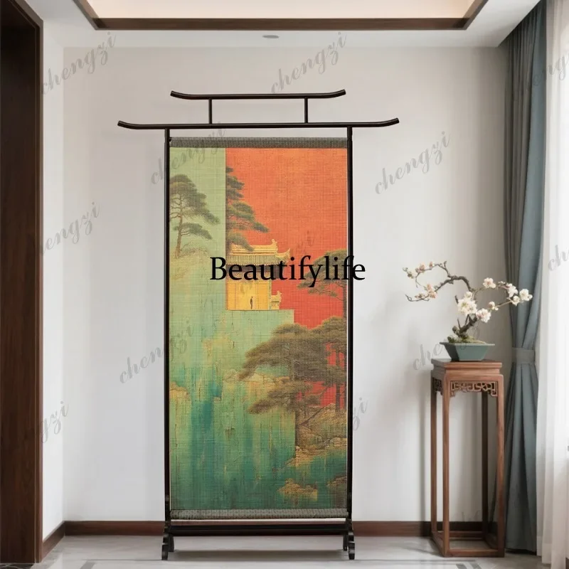 K153 New Chinese-style screen partition study tea room background decoration seat screen can be moved home blocking feng shui