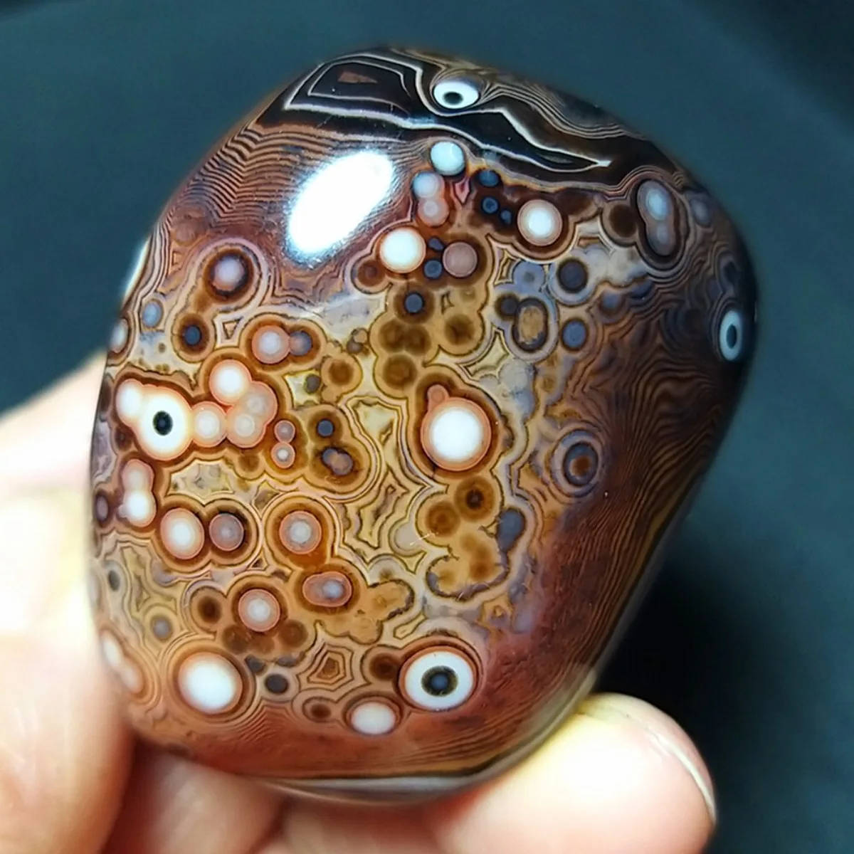 Large Banded Agate Chalcedony Beauty, Stripe Pattern, Polished Tumbled, Desk Decor, Natural Stone, Crystal Collection