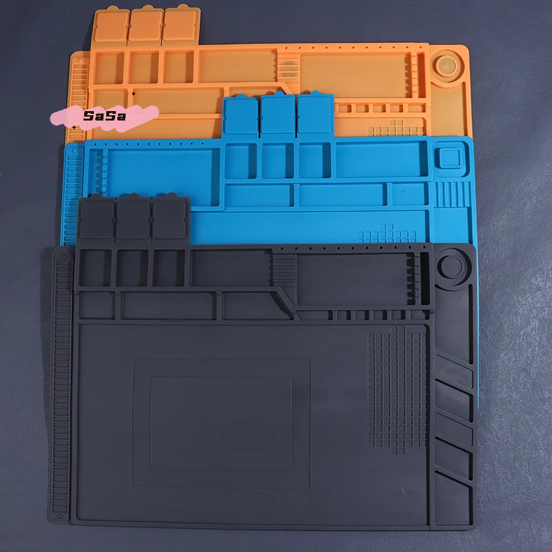 S-1Pc Silicone Soldering Pad Desk Platform Mat For Welding Station Iron Phone PC Repair Magnetic Heat Insulation Tool