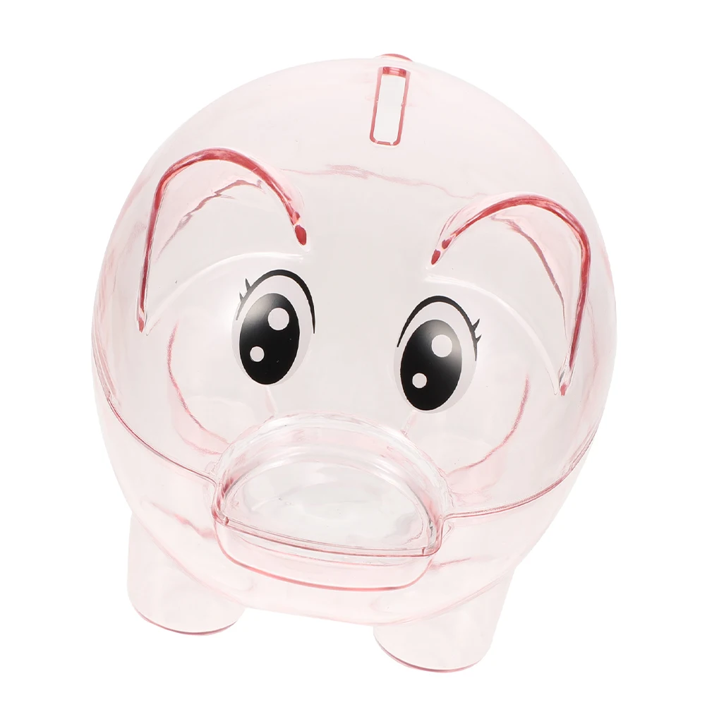 Hucha para niños de gran tamaño, monedero de plástico transparente rosa con forma de cerdo para ahorrar dinero, bonito decorativo de escritorio