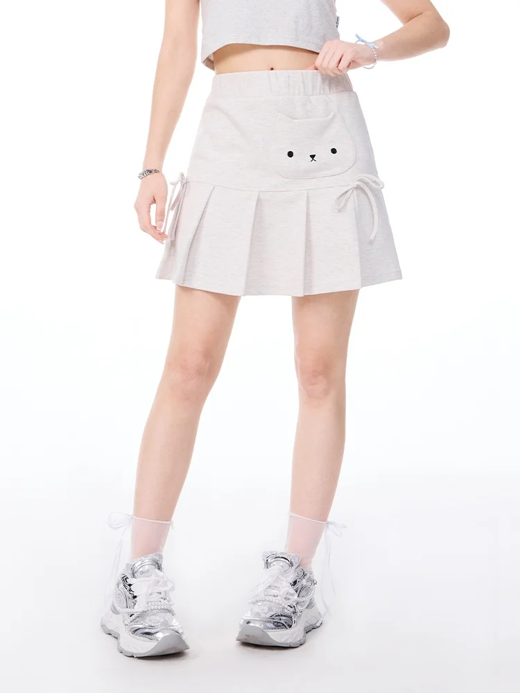 Minifalda plisada gris Licka Girl, cintura alta, estilo dulce, diseño de bolsillo adelgazante, a la moda para mujer, falda co...