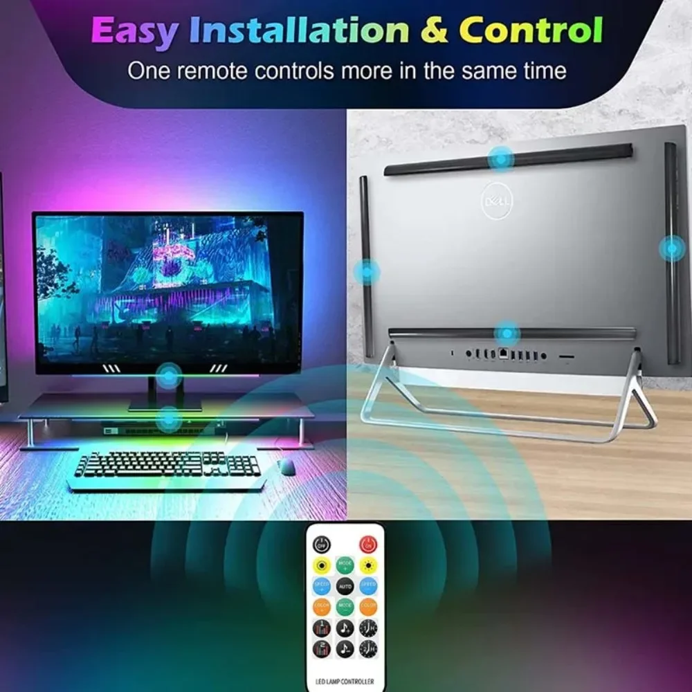 Barra de luz LED RGB inteligente USB5V, 30CM, atmósfera de juego RGBIC, crear ritmo musical, recoger aplicación remota Bluetooth, Control