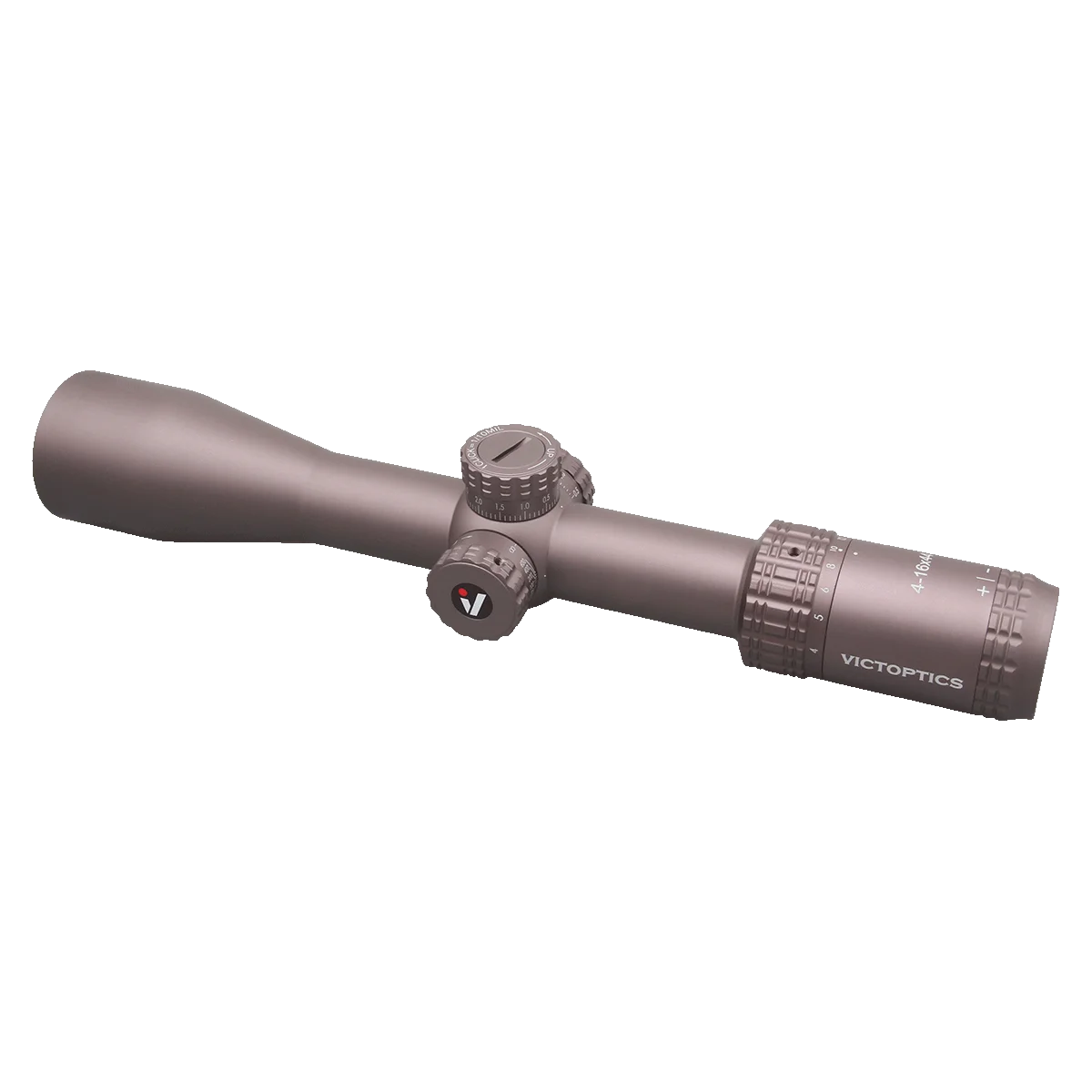 VictOptics-mira telescópica S4 4-16x44 SFP Coyote FDE, retícula de patente de diseño personalizado, exclusiva para pistolas de aire y armas de fuego, compatible con AR 15