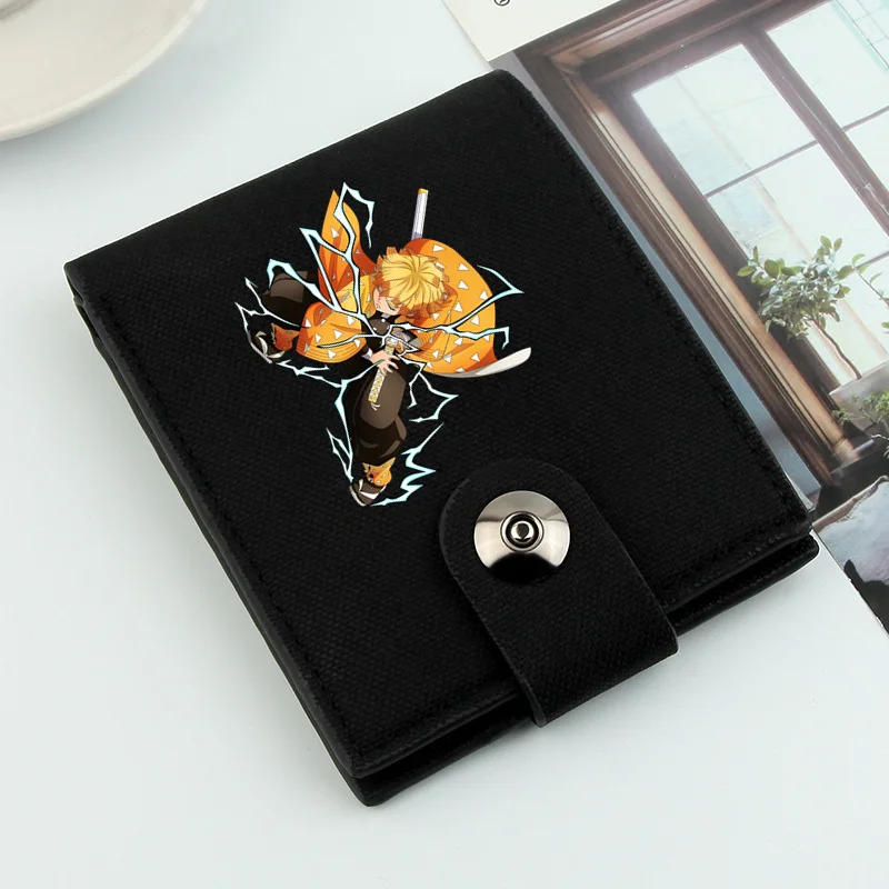 2024 Demon Slayer Anime Men Wallets Short Wallets Card Holder Simple Male Purse Coin Pocket Men Money Clips Causal Men Purses