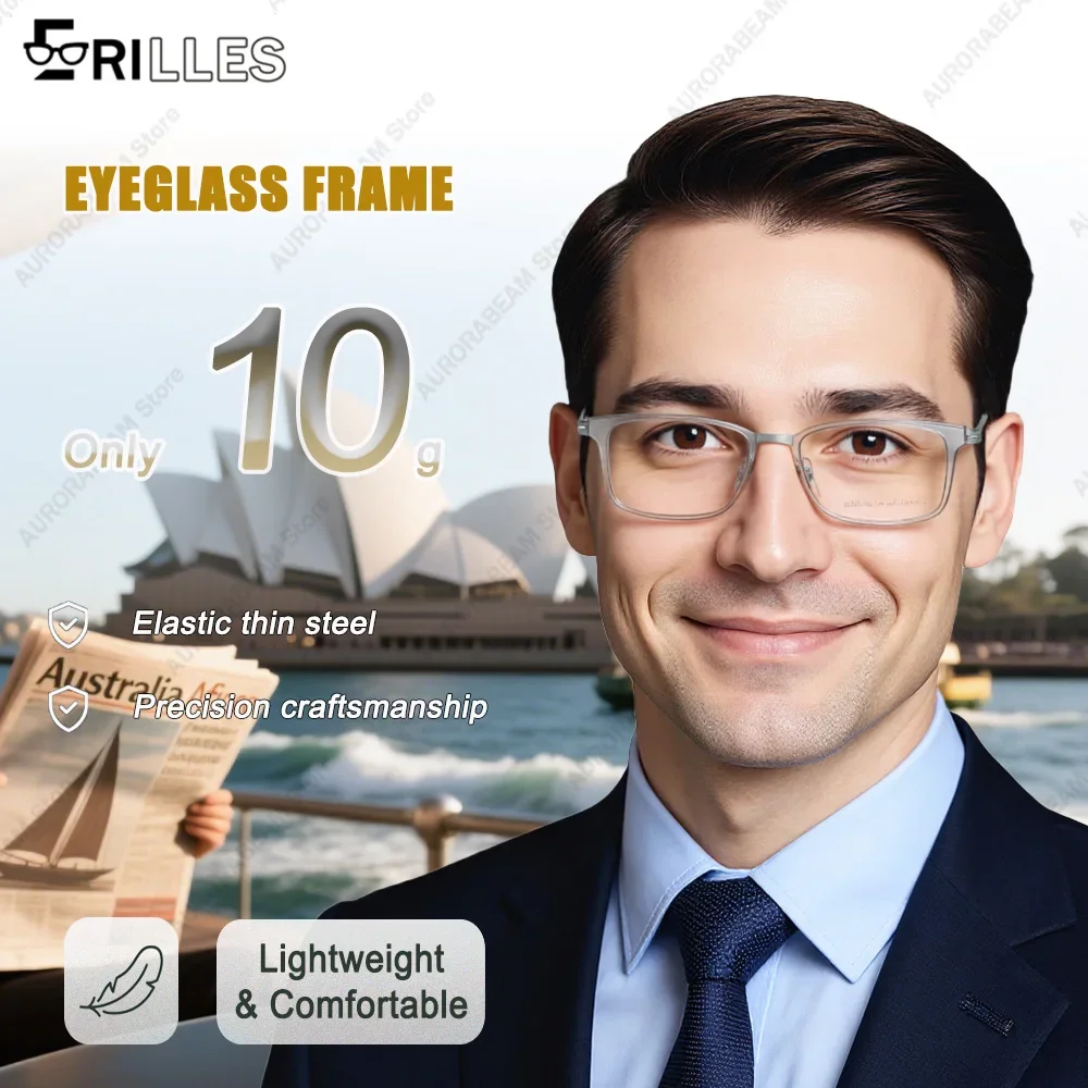 

Business Oval Glasses 10g Lightweight, Screwless Metal Frame Unisex, Non-Prescription for Signature Styling, C-Suite Essential