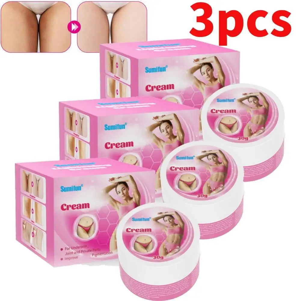

3pcs Whitening Body Cream Private Parts Underarm Bleaching Whiten Butt Knee Brighten Inner Thigh Intimate Dark Remove