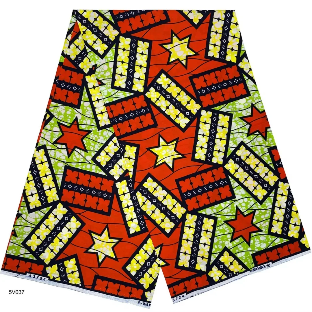 2025 Nigerian Supe-Wax Print African Fabrics High Quality for Patchwork New Style Fabric for Clothing Home Decor T9