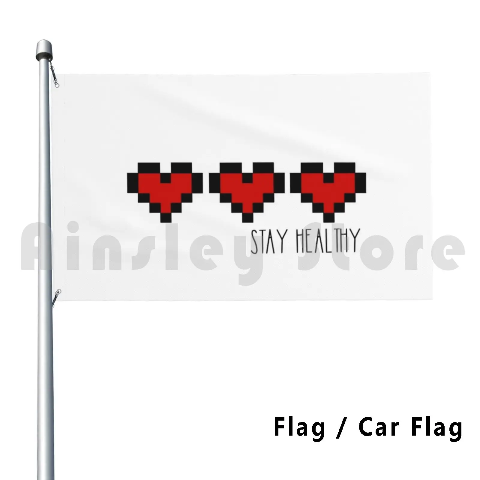 Flag Car Flag Stay Healthy-Hearts 2808 Vibe Vibey Link Oot