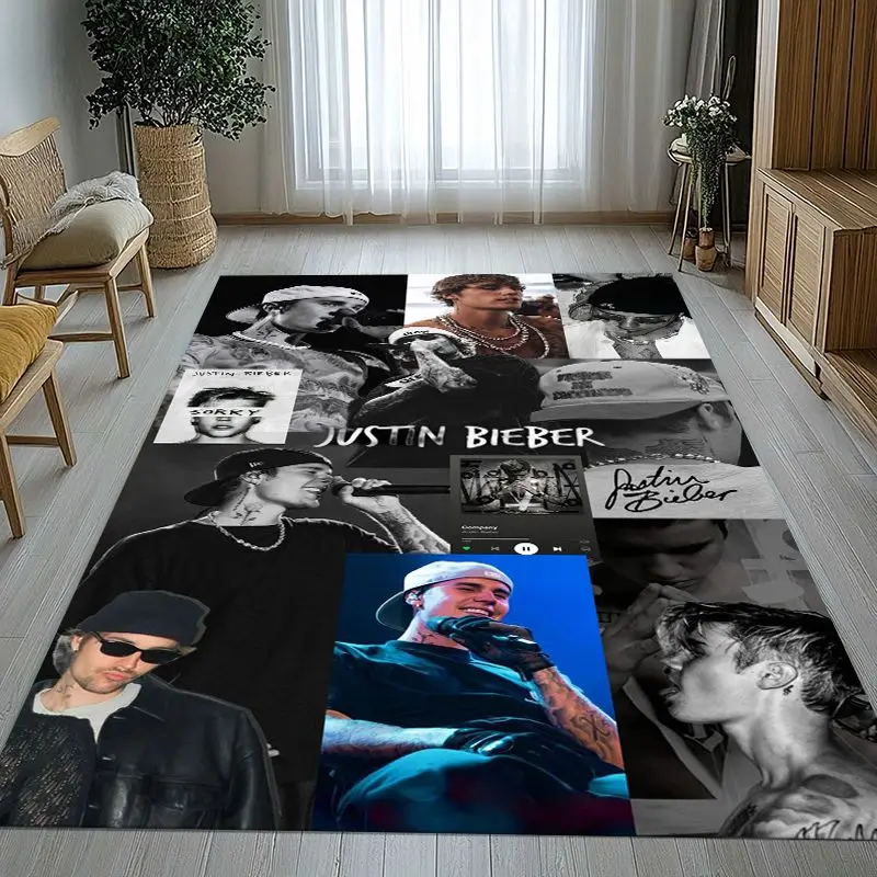 POP Star Justin Bieber Fans Gift Soft Non-Slip Large Area Rug for Living Room,Bedroom Playroom Carpet Mat for Sofa,Home Decor
