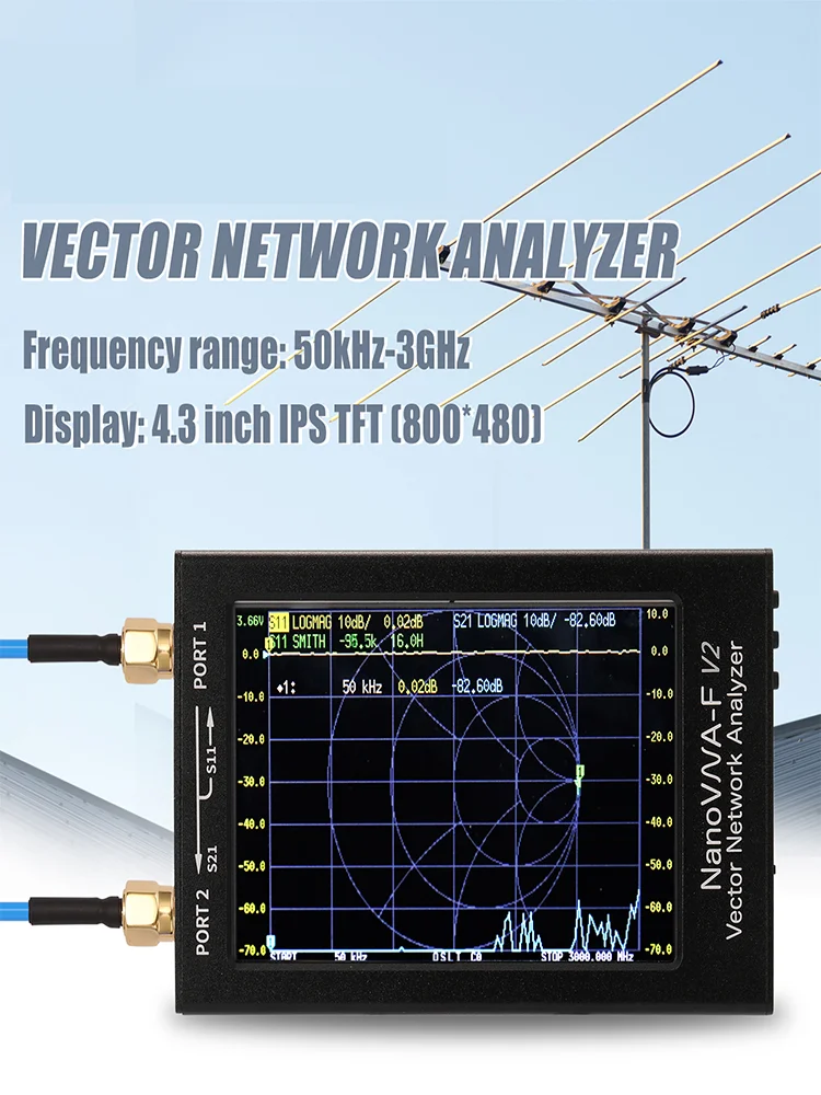 Imagem -03 - Nanovna-f Vector Network Analyzer v2 Ips Display Lcd Onda Curta hf Vhf Uhf Nf-va-a2 43