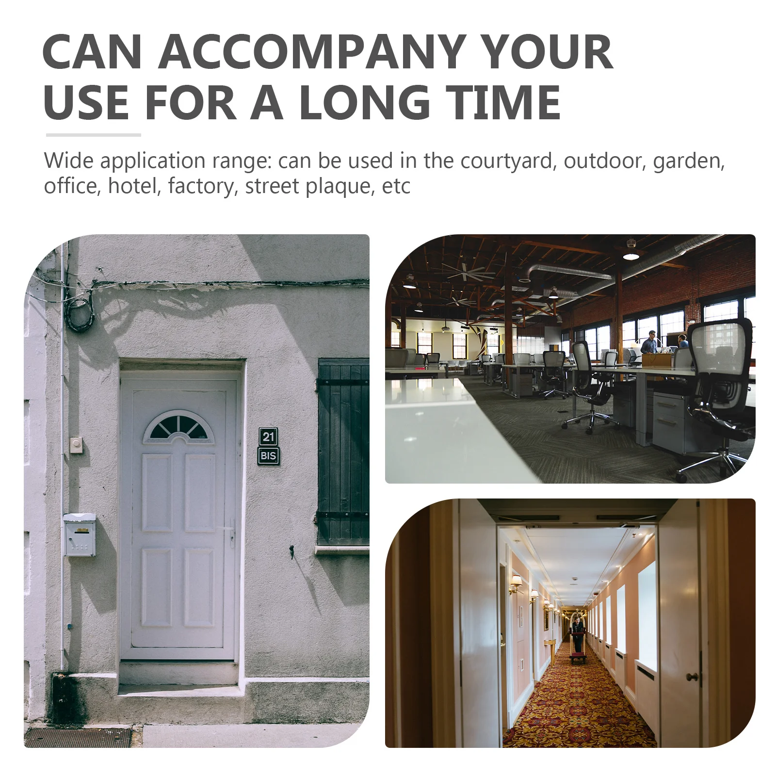 

10Pcs Modern Plaque Number Waterproof Resin Address -Dimensional Door Numbers Stickers for Home Hotel Office Factory