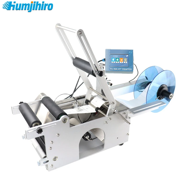 

HUMJIHIRO Labeling Machine Thermal Inkjet Printer Online Label Inkjet Printer with Labeling Machine Round Bottle Beer Cans Wine