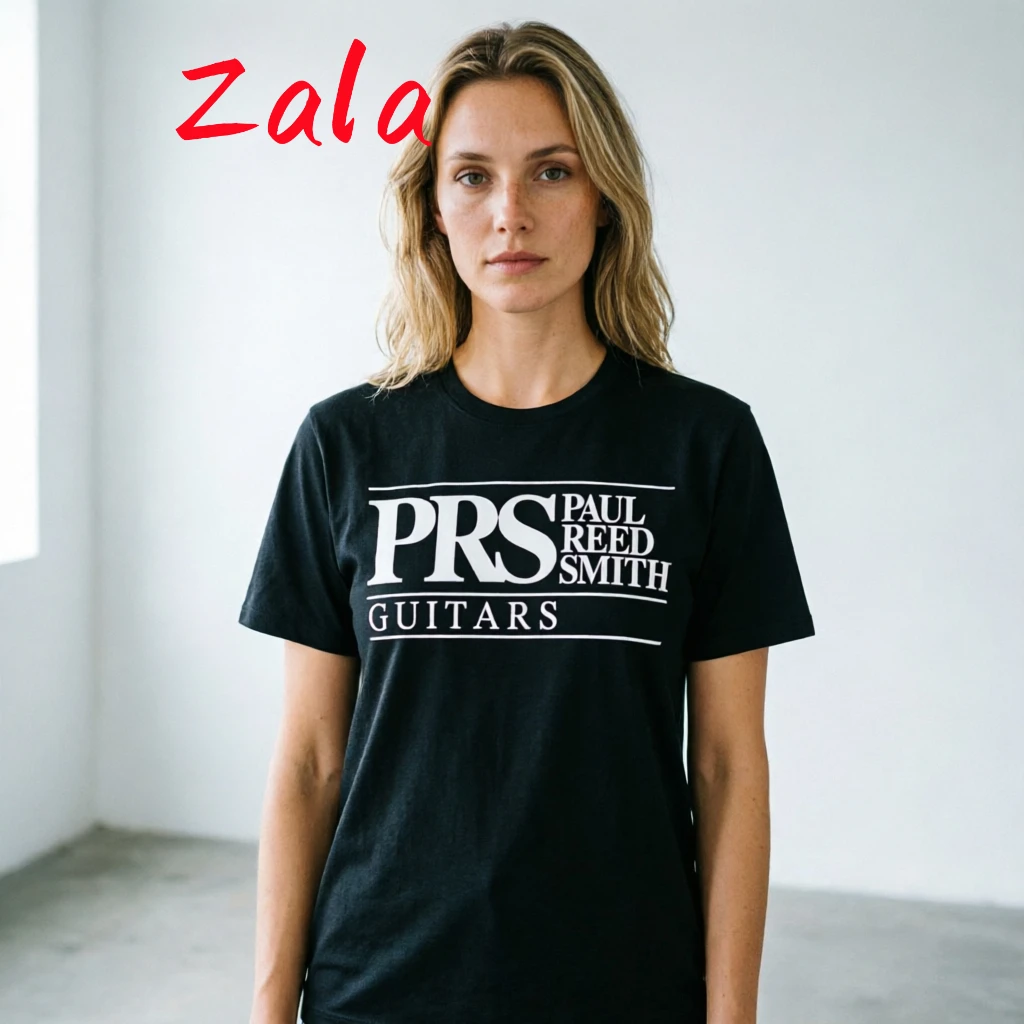 PRS Electric Guitar Peripheral Women's T-shirt Round Neck Rock T-shirt Short Sleeve Band Lead Singer Guitarist Practice T-shirt