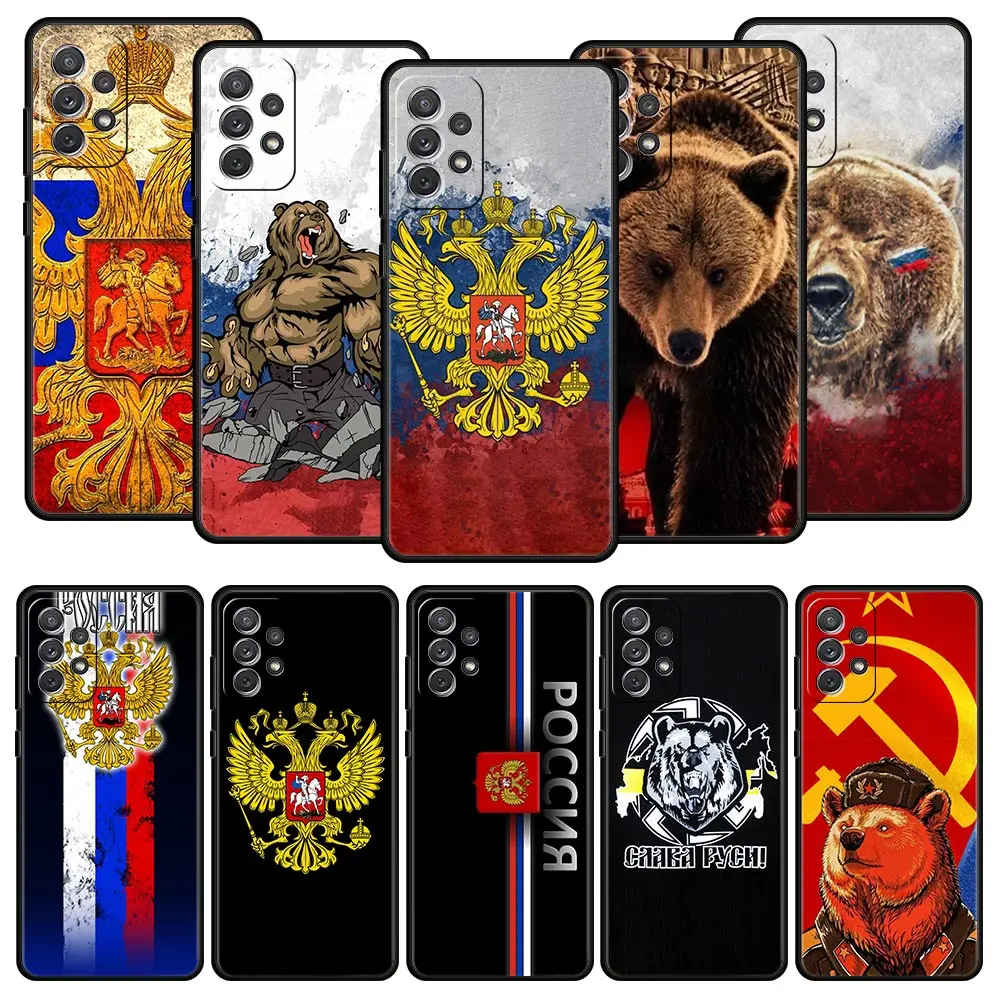 Russia Flag national ​Bea Phone Case for Samsung A51 A71 A21S A12 A15 A25 A31 A41 A52 A32 A23 A33 A53 A73 A03S A05S A13 5G Cover