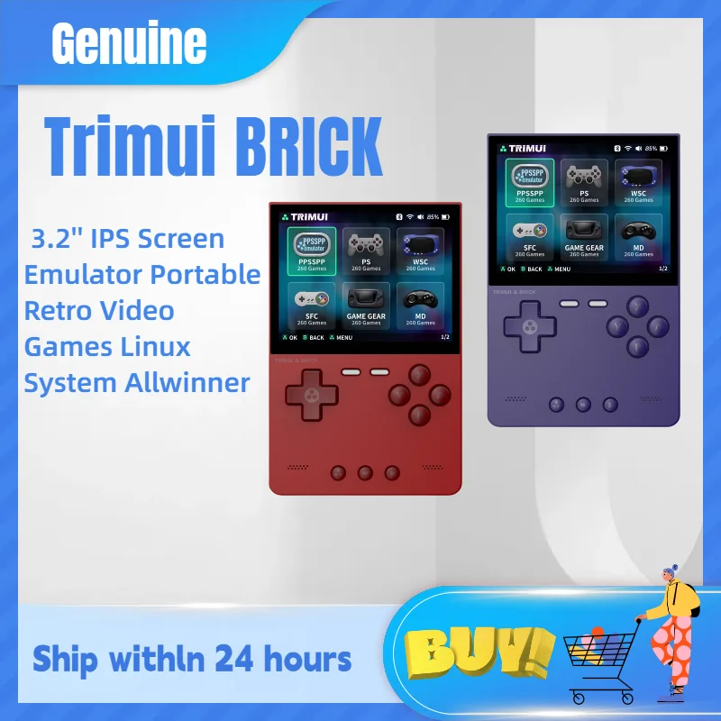 

Genuine TRIMUI BRICK Retro Handheld Game Console Portable Video Player Open Source Linux System 3.2 Inch HD Screen Games
