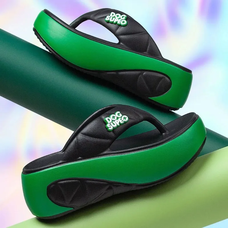 Women's Elevating Flip-Flops Thick Platform Sandals Comfortable Thong Design Outdoor Fashion Slippers Light Footwear Women Shoes