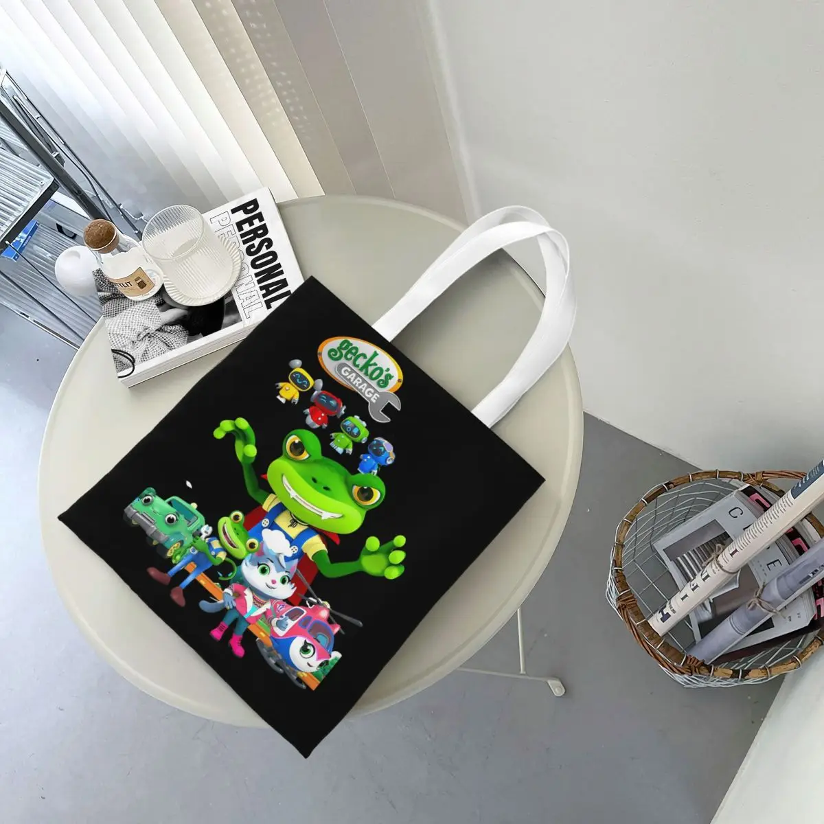 Сумки для покупок Geckos Garage, парусиновая большая сумка, складная сумка для девочек, дорожная сумка через плечо