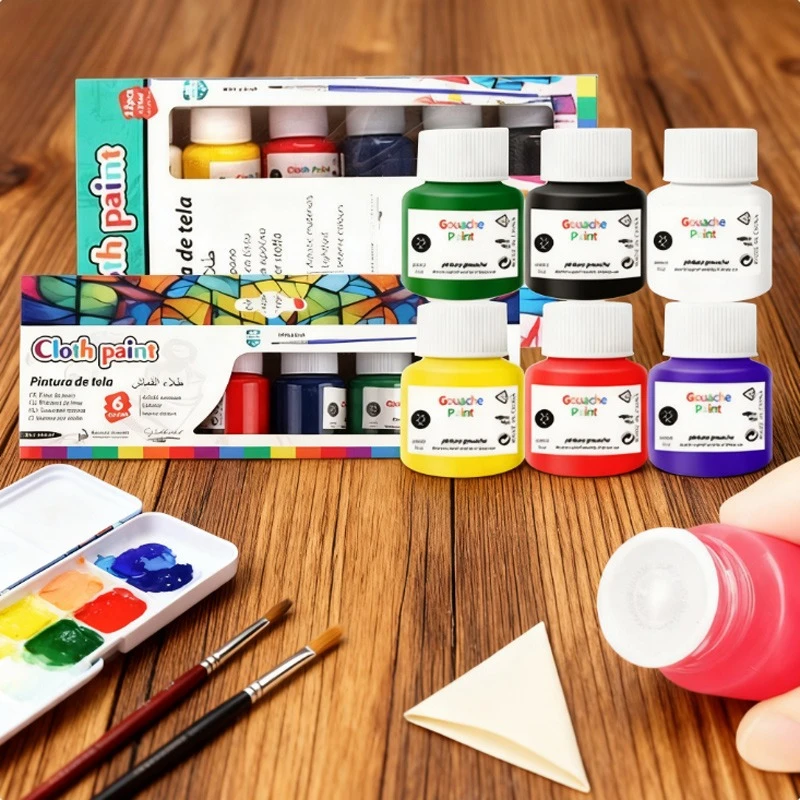 

25ml 6/12color Acrylic Watercolor Gouache Glass Textile Advertising Pigment for Painting Graffiti DIY Hand-decorative Design