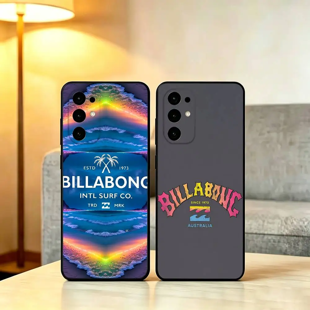 Funda para Teléfono con Logotipo B-Billabong para Samsung S25, S24, S21, S22, S23, S30, Ultra, S20, Plus, Fe, Lite, Note, 10, Cubierta Negra Suave