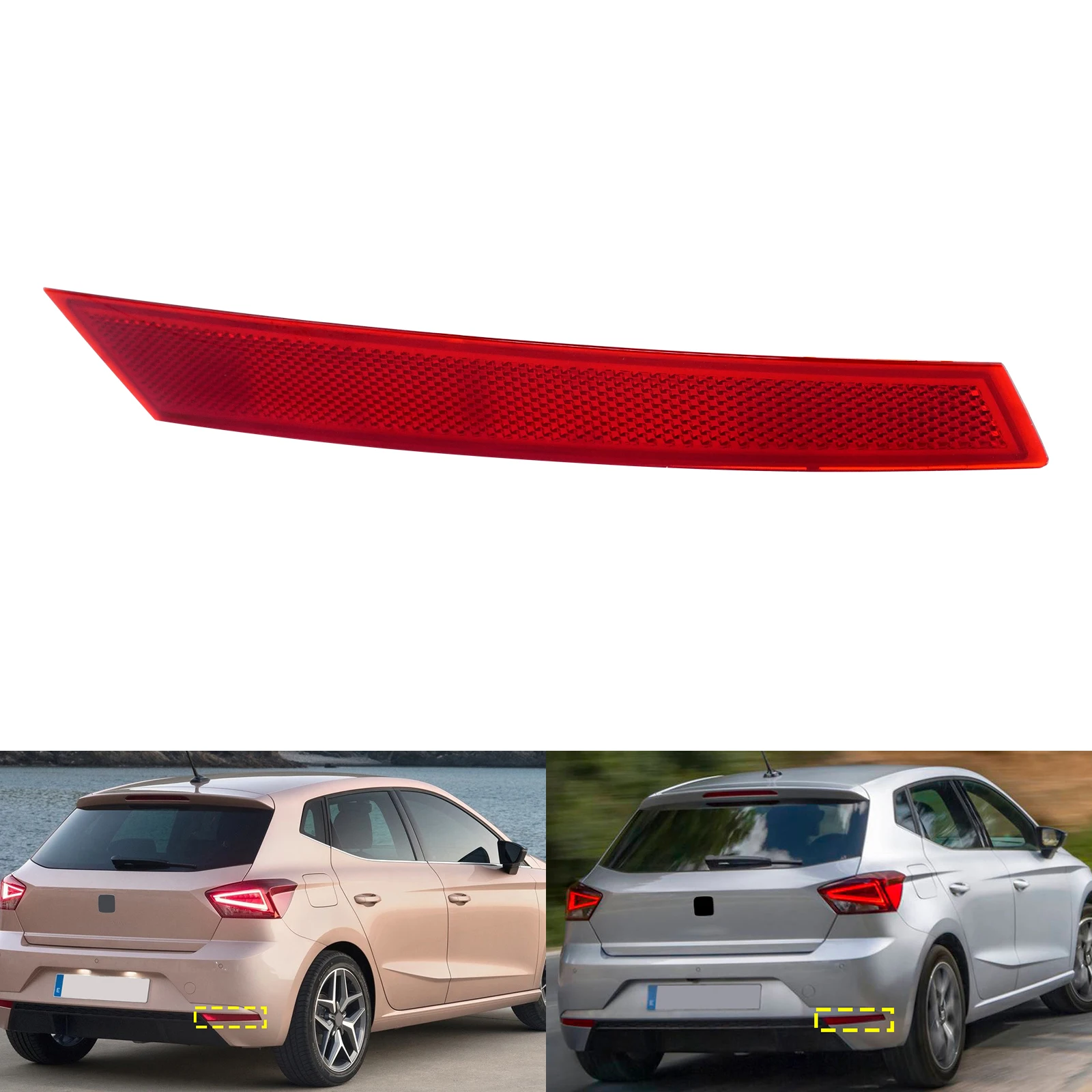 

Красная линза, отражатель заднего бампера в сборе, правая сторона для Seat Ibiza 6F KJ1 2017-21