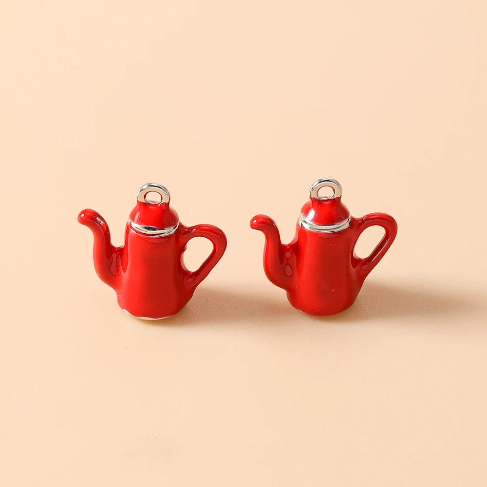 Leslie 5 Stück/Set Emaille Cartoon Lebensmittel-Anhänger Kaffee Brot Kuchen Charms Perlen für Ohrringe Tasche Schlüsselanhänger DIY Schmuckherstellung – Detail 7