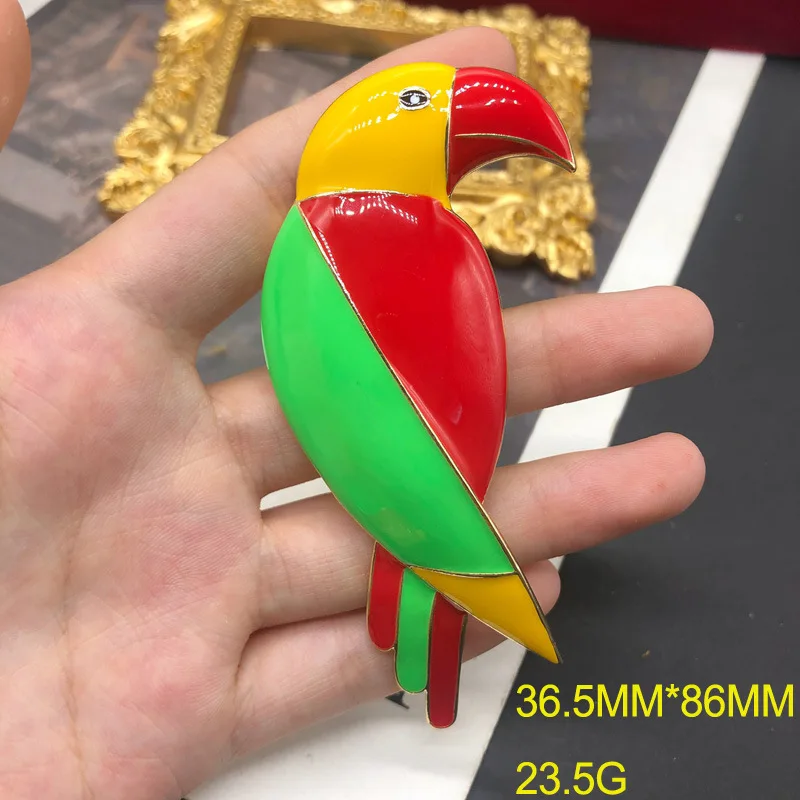 European and American colored enamel parrot brooch