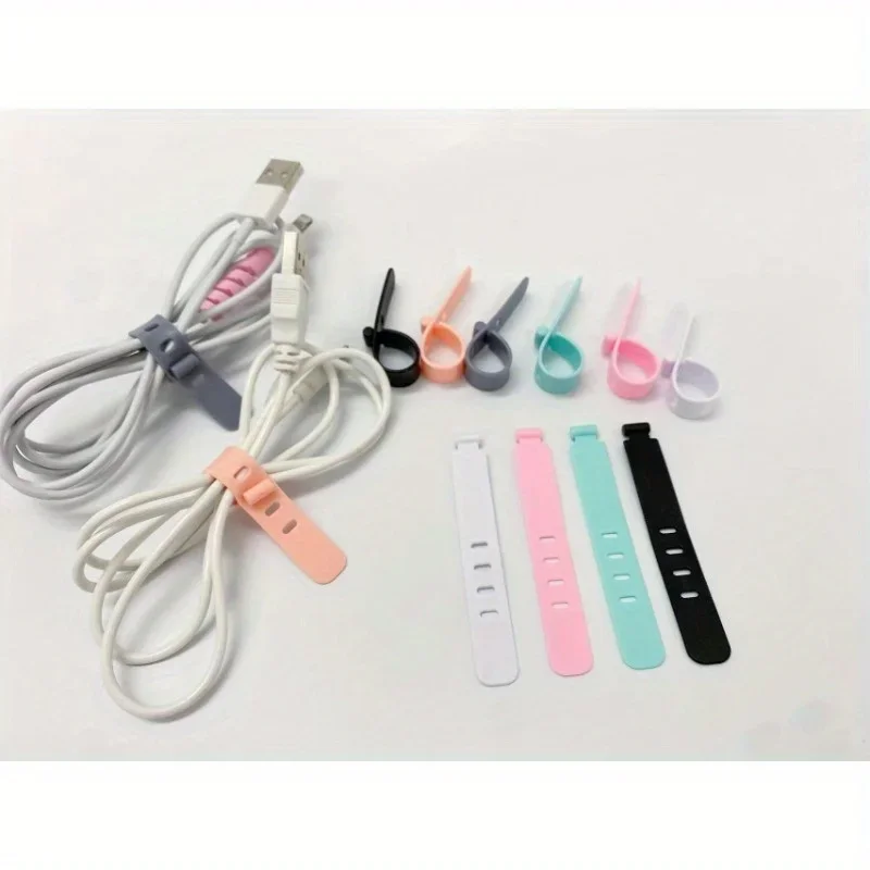 20pcs Anti Loss Earphone Storage Soft Tape, Data Cable Protection Cover, Storage Strap Creative Cable Organizer Strap