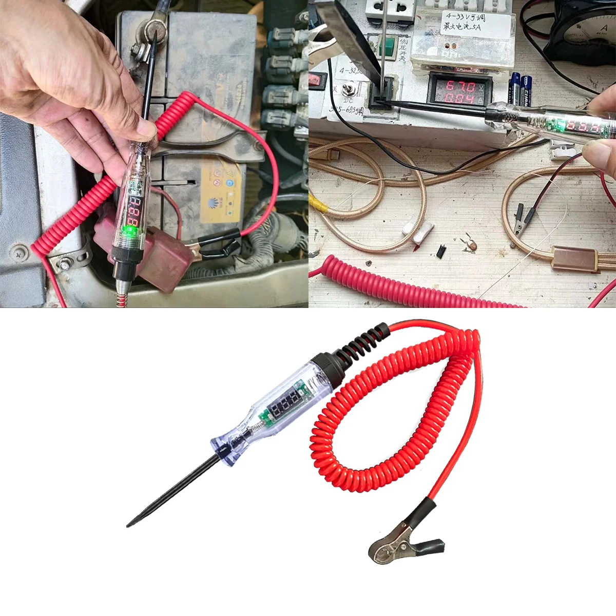 YONGRUN Automotive Voltage Circuit Tester Automotive Diagnostic Probe Test Pen Light Bulb Measurement Pen Repair Tool 6V 12V 24V