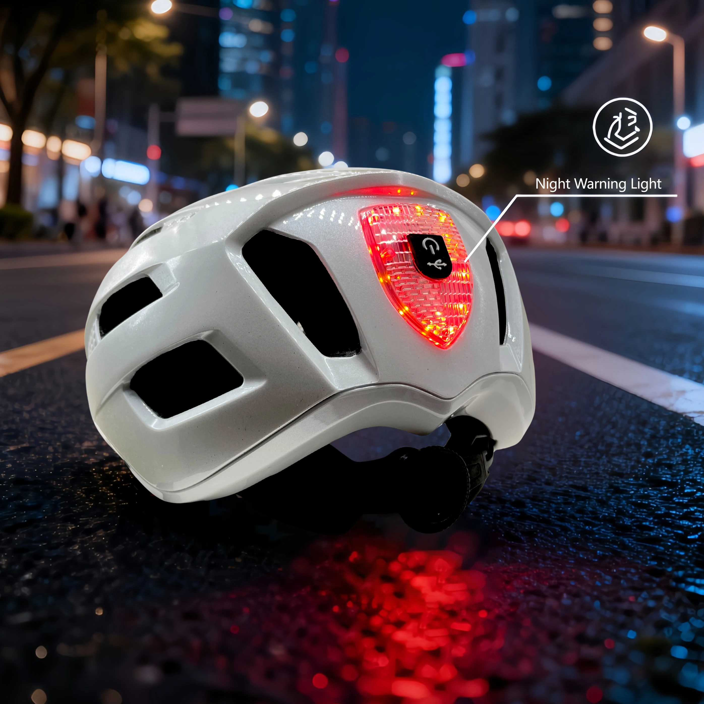 Intelligenter Fahrradhelm mit Doppel-HD-Frontkamera für E-Bikes und Elektroroller, CPSC-zertifizierter Action-Fahrradhelm – Detail 3