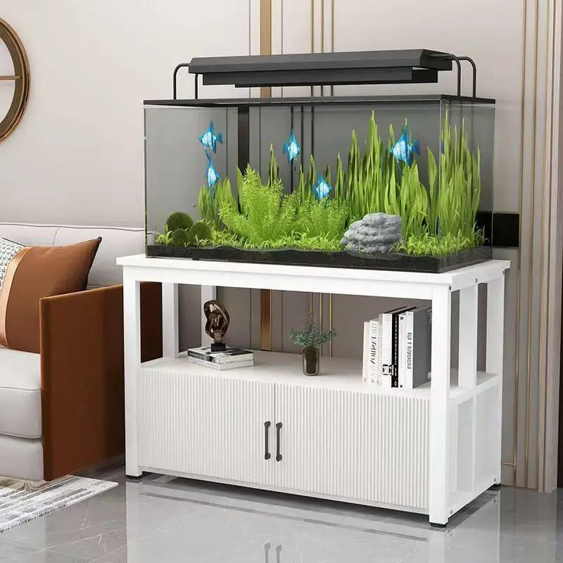 Durable Iron Art Fish Tank Stand Living Room Floor-Mounted Storage Cabinet Simple Home Use Aquarium Base Shelf Pet Supplies