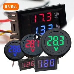 DC 4-100V LED Digital Display Round Two-wire Voltmeter DC Digital Car Voltage Current Meter Volt Detector Tester Monitor Pane