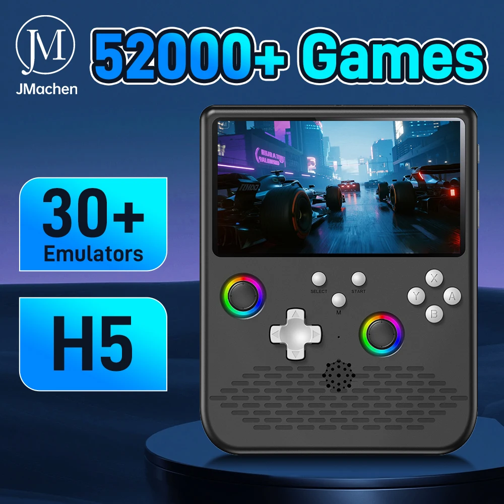 

64GB H5 Handheld Game Console 5 inch IPS Screen with 52000+Games&34 Emulators for NES/SNES/GBA/SFC RK3506 Chip 4000mAh Battery