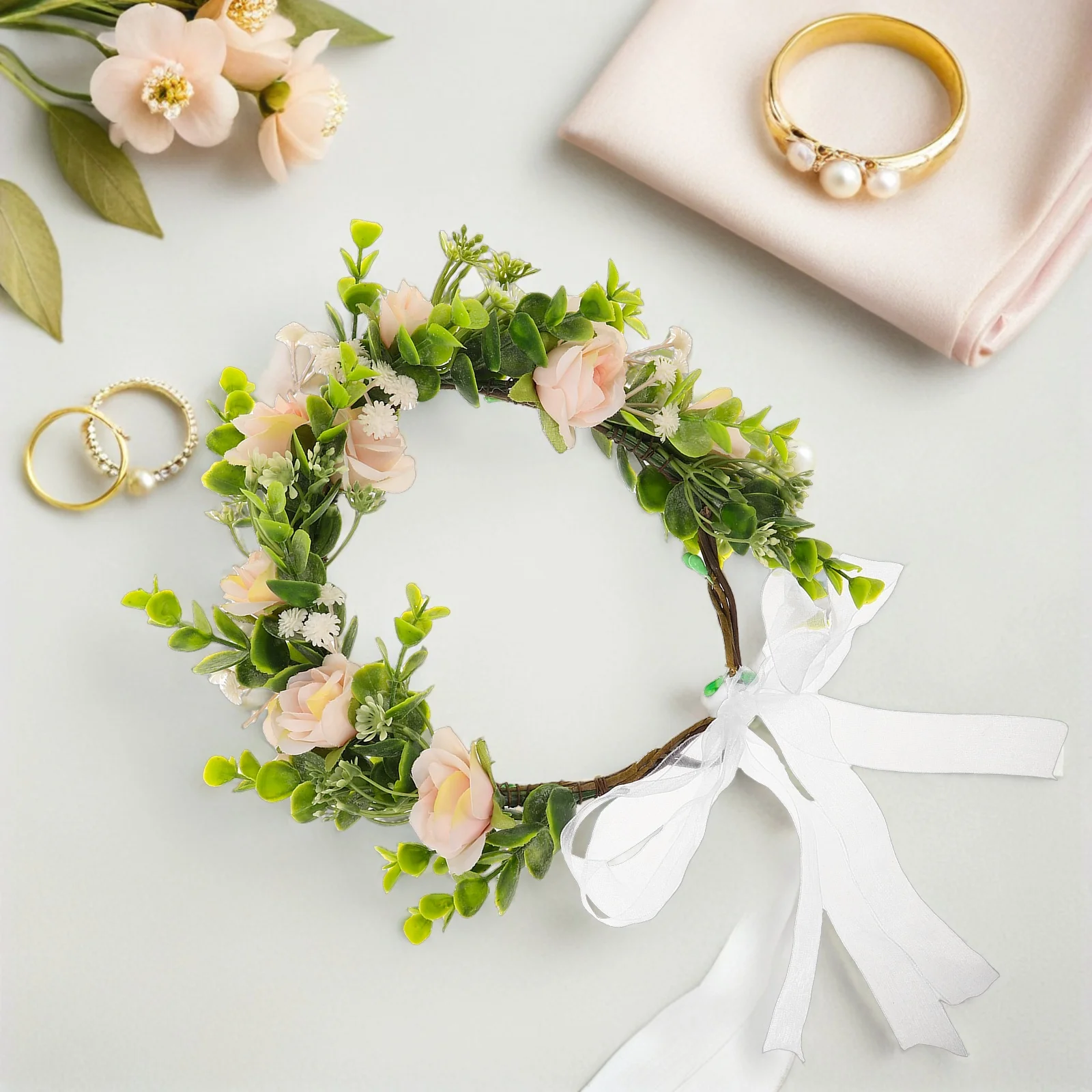

Pet Collar Flower Dog Wedding Floral Wreath Adjustable Lightweight Reusable Dog Flower Collar For Wedding Ceremonies Photo Props