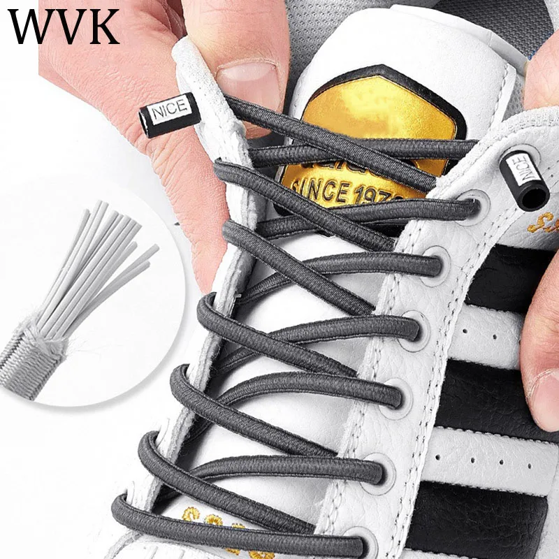 New No Tie Shoelaces Round Elastic Locking Shoe laces Kids Adult Women Sneakers Shoelace Quick Lazy Shoe Lace Shoestrings