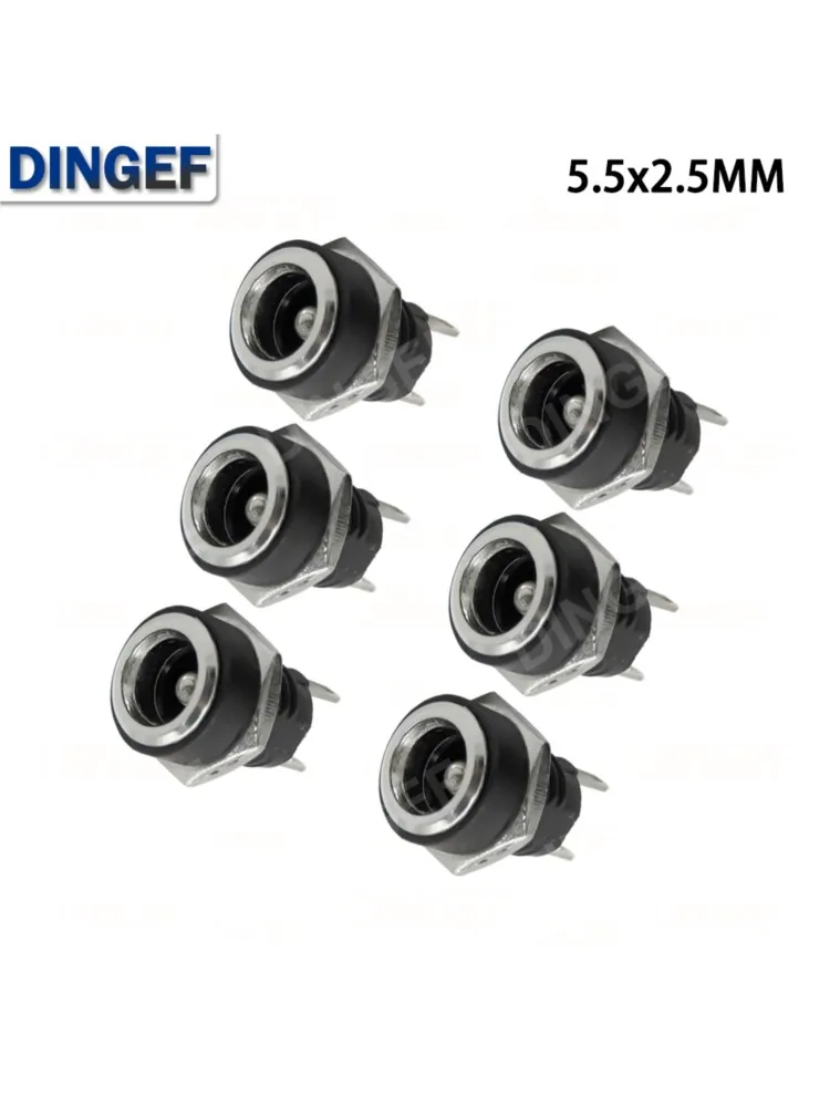 10 pièces DC-022B 3A 12v pour alimentation cc prise femelle connecteur de montage sur panneau 5.5mm x 2.1mm 5.5mm x 2.5mm connecteur DC022B
