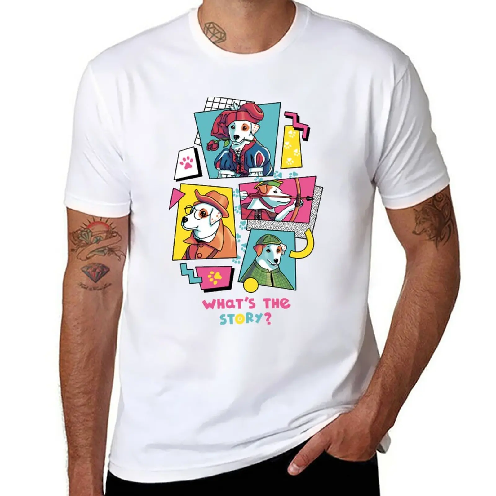 

New What's the Story, Wishbone Tv Show, 90s, Jack Russell T-Shirt hippie clothes anime fitted t shirts for men