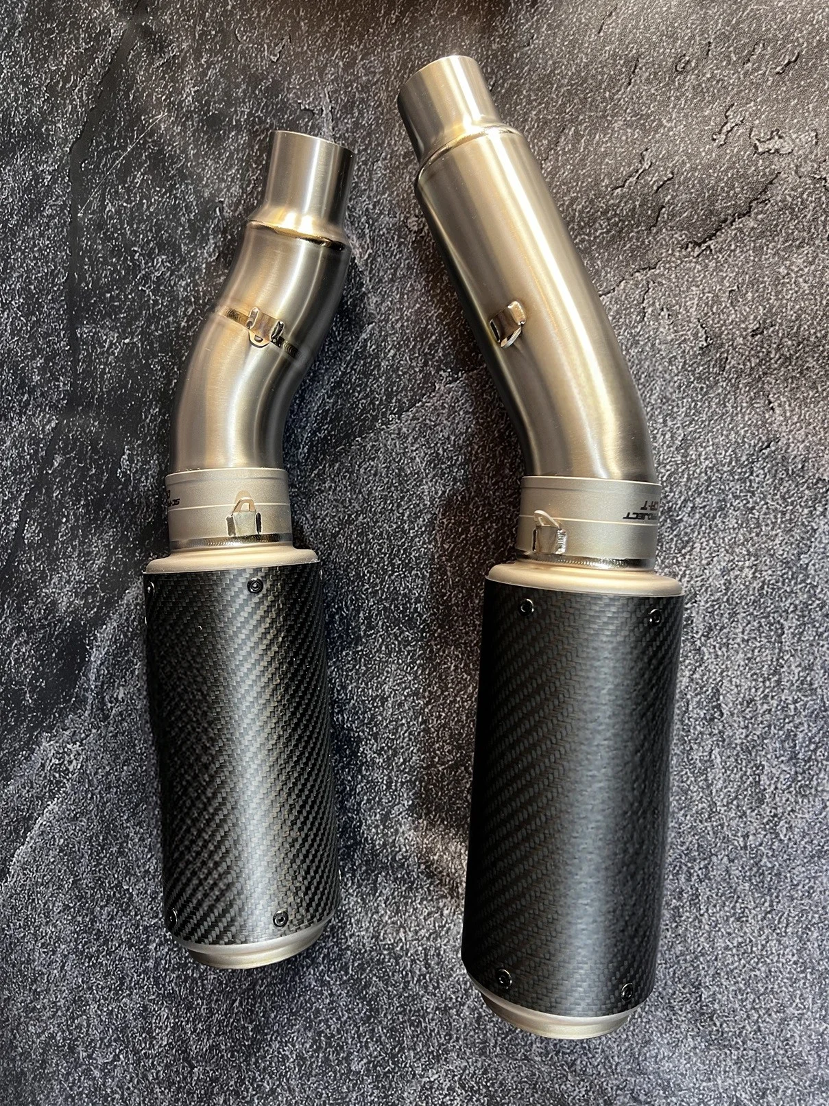 For Kawasaki Z1000  Modified SC Titanium Front with AR SC Flame Design-Black/Silver Motorcycle Exhaust