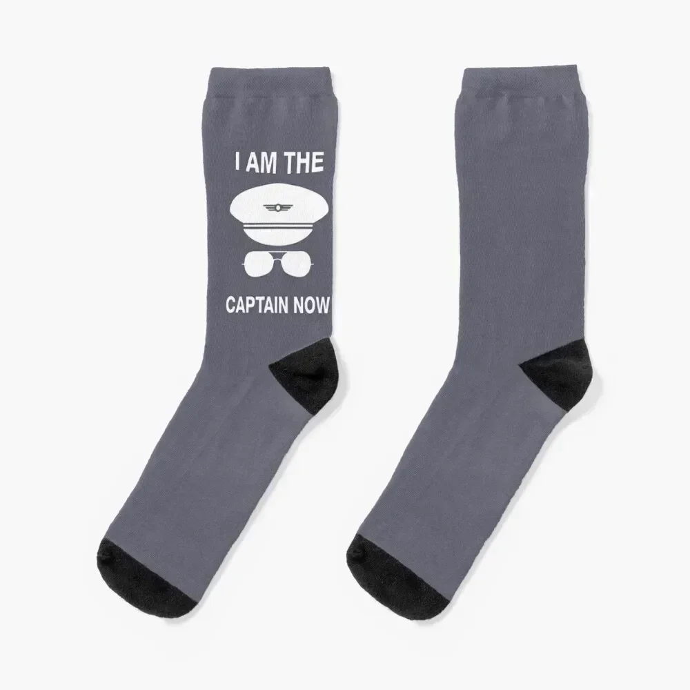 

Pilot ,I am the Captain Now ,Funny pilot Socks set moving stockings Christmas kawaii Man Socks Women's