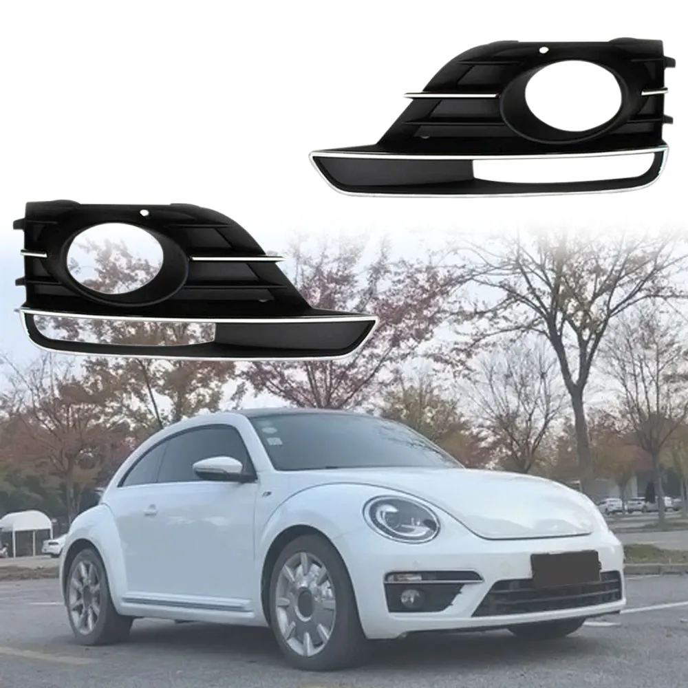 

Front Bumper Fog Light Grilles For VW Beetle 2016 2017 2018 2019 5C5854661J 5C5854662J