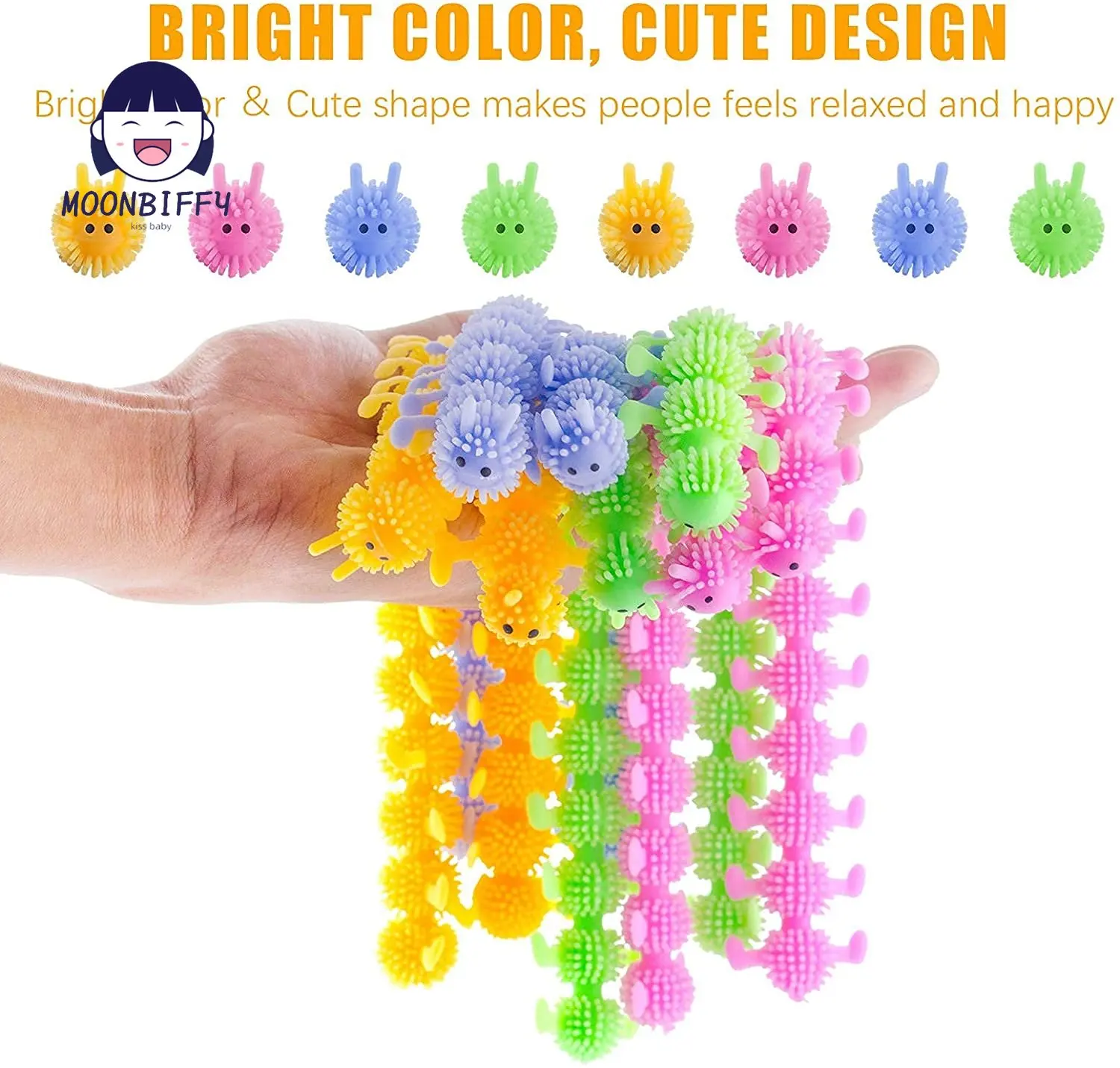 1pc Caterpillars Sensory Toy Stress Relief Stretchy String Worm pops Fidget Therapy Anti Anxiety Fidget for Teenagers Adults