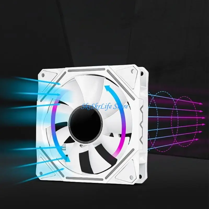 

E65E 120 -мм ARGB вентиляционный шасси охлаждающий вентилятор настольный компьютер 5V 3PIN Sync PWM ЦП Охлаждающий