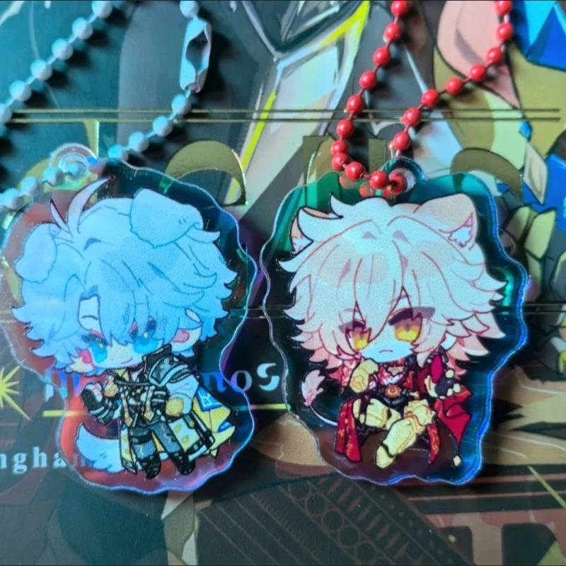 هونكاي: نجمة السكك الحديدية التشفير Hyacine Mydei Anaxa Phainon الملونة المفاتيح قلادة الليزر كيرينغ ل حامل مفتاح السيارة هدايا مزخرفة