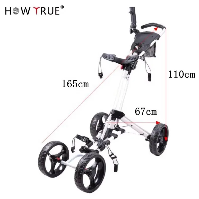 حار بيع في الهواء الطلق عربة قابلة للطي خفيفة الوزن الألومنيوم أربع عجلات عربة الغولف #3