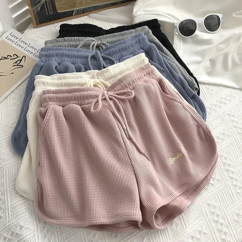 Sports Shorts Women Summer Candy Color Anti Emptied Skinny Shorts Casual Lady Elastic Waist Beach Correndo Short Pants